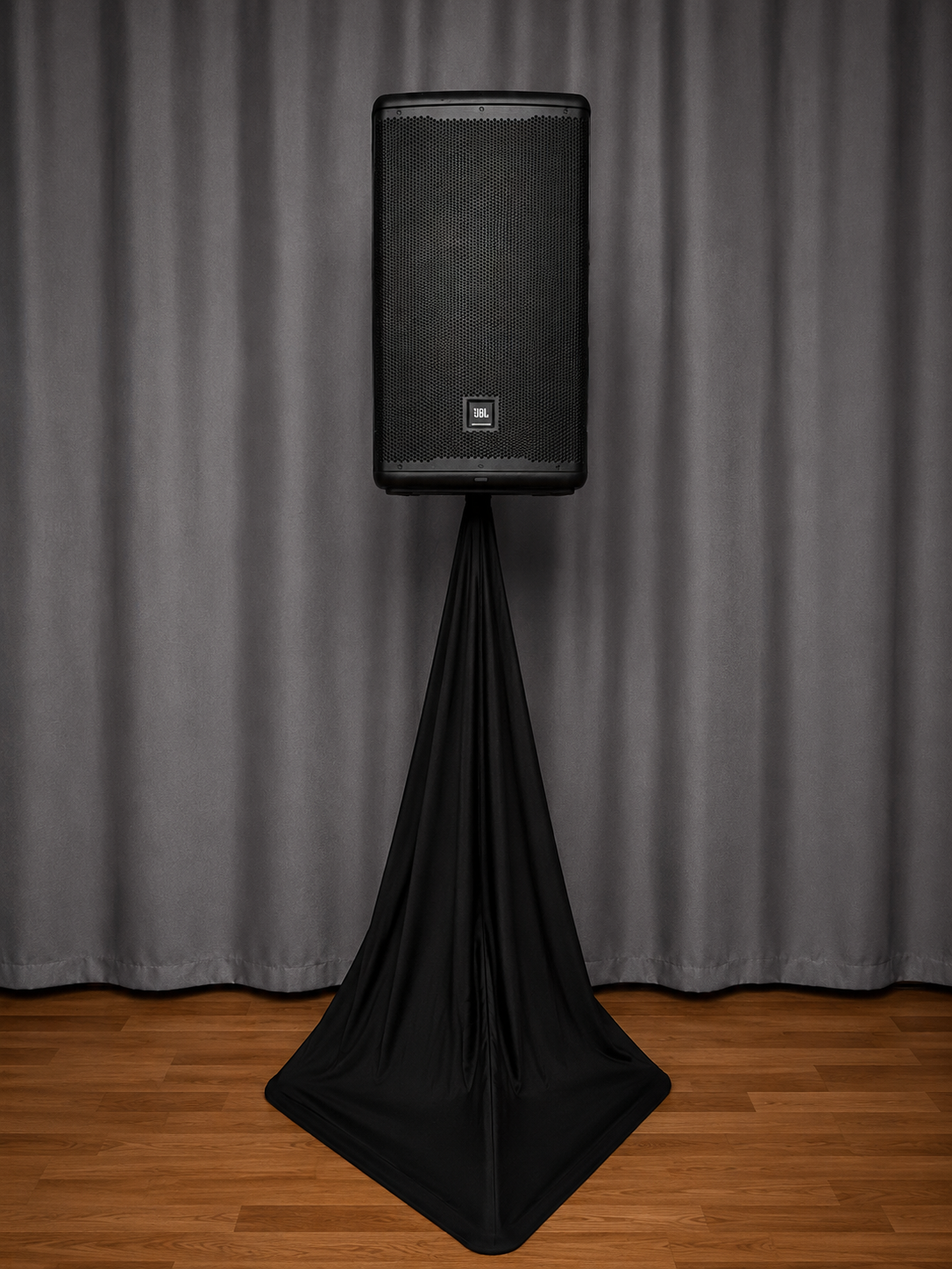 JBL professional speaker on a dressed speaker stand